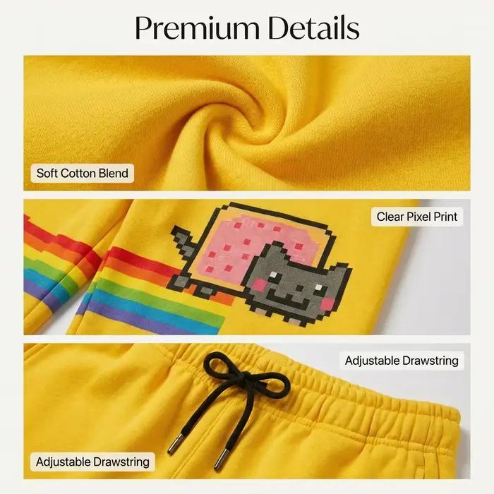 Nouveau pantalon de jogging Nyan Cat Y2K ample pour femme
