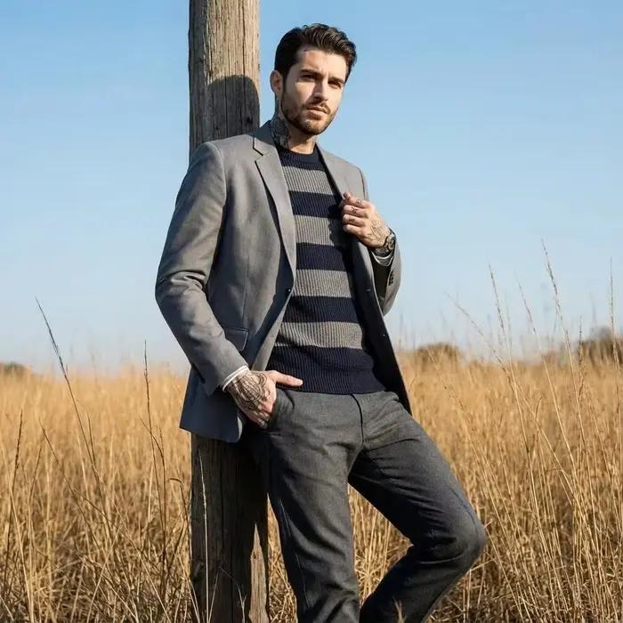 Veste RVHSWDS en polyester pour hommes, style formel, col rabattu, sans capuche, pour printemps et automne, vêtement décontracté urbain, idéal pour les occasions quotidiennes