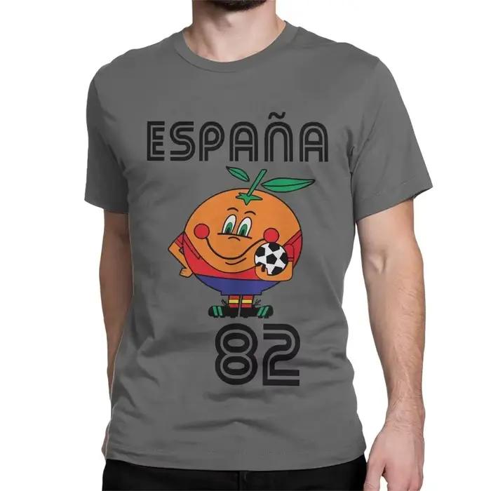 Naranjito T-shirt homme haute qualité col rond espagne 82 mascotte espagnole 1982 Football