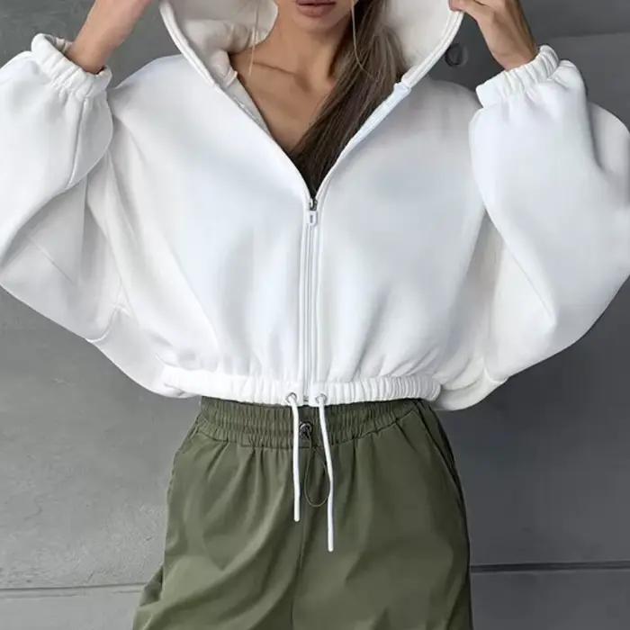 Sweat-shirt ample à capuche pour femme