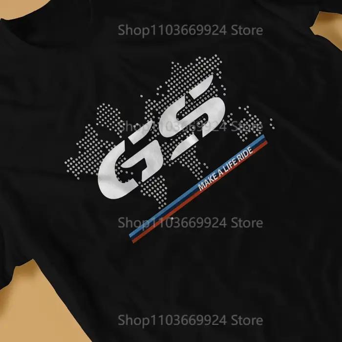 T-shirt ras du cou en polyester avec carte de moto GS pour hommes
