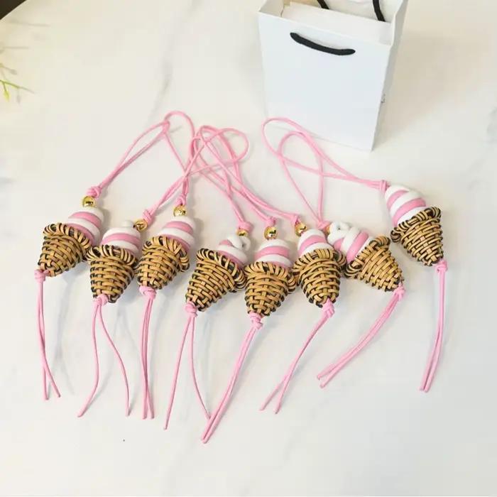 Breloque crème glacée pour sacs pour femmes, pendentif de sac haut de gamme, porte-clés, ornements, accessoires de sac de luxe