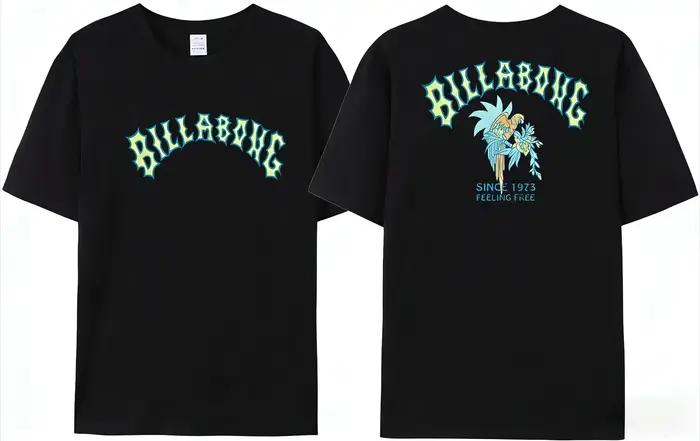 T-shirt d'été pour hommes Billa-bong imprimé en anglais
