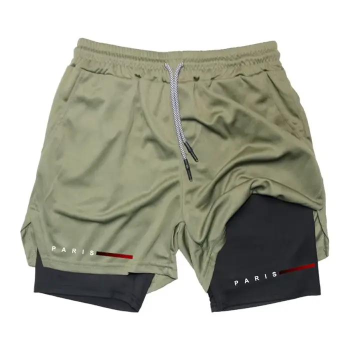 Shorts de course pour hommes 2 en 1
