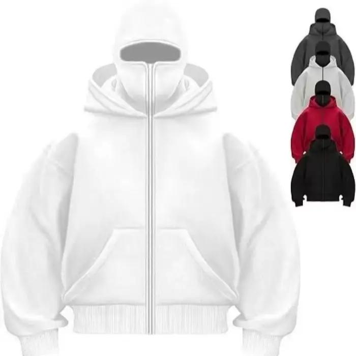Chemise de Sport ample à capuche Ninja pour hommes, sweat-shirt de rue ample et décontracté, masqué, coupe-vent, Double, automne/hiver 2025