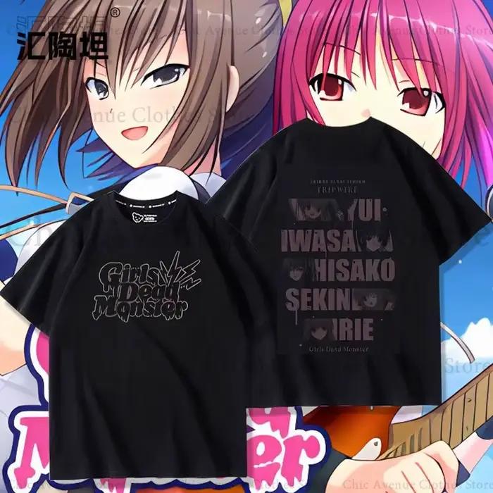 Anime Angel Beats! Lettre impression T-shirt femmes hommes vêtements coton été hauts à manches courtes