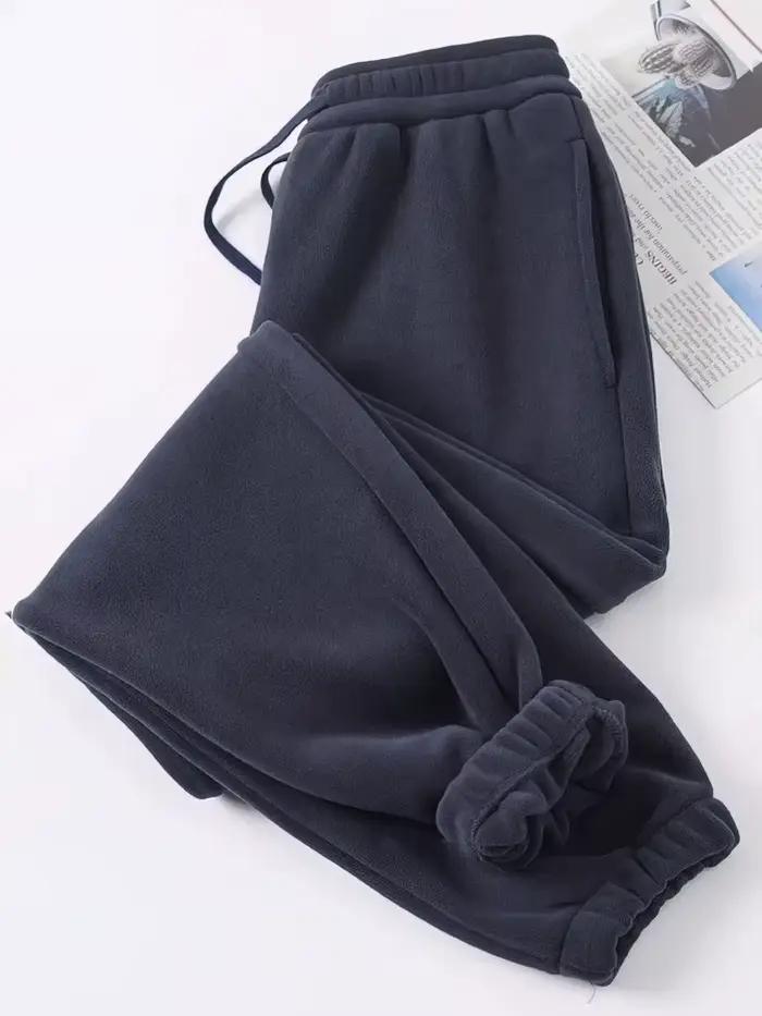Hiver chaud polaire survêtement pantalon hommes épaissir automne Sport Jogging pantalons