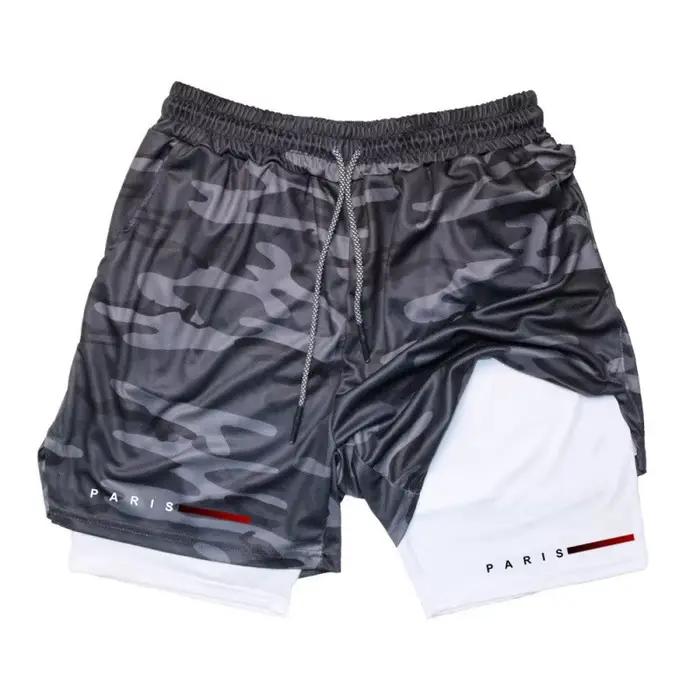 Shorts de course pour hommes 2 en 1