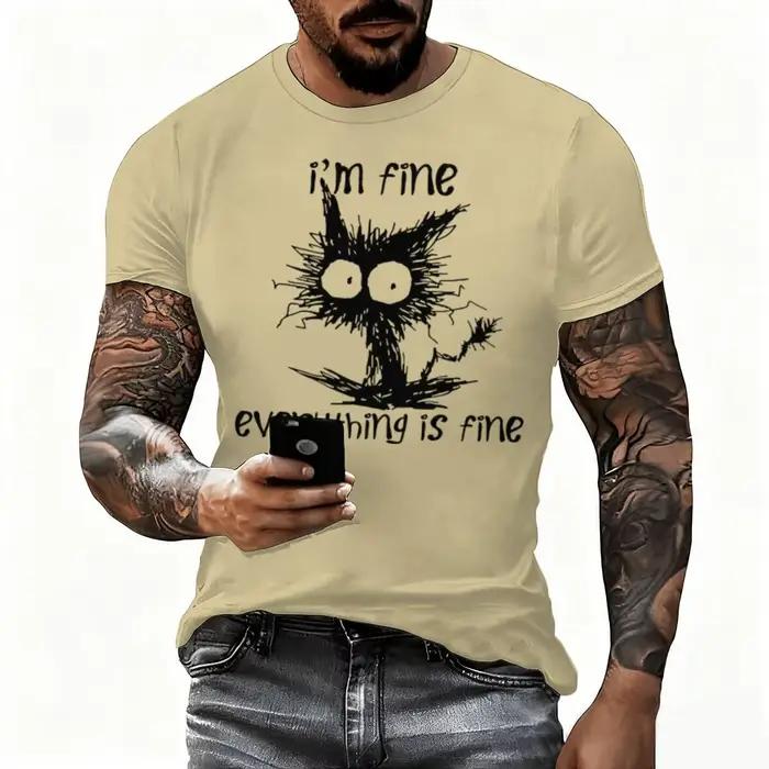 T-shirt humoristique à motif de chat