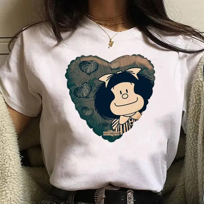 Mafalda t-shirts femmes harajuku japonais anime haut femme années 2000 manga vêtements