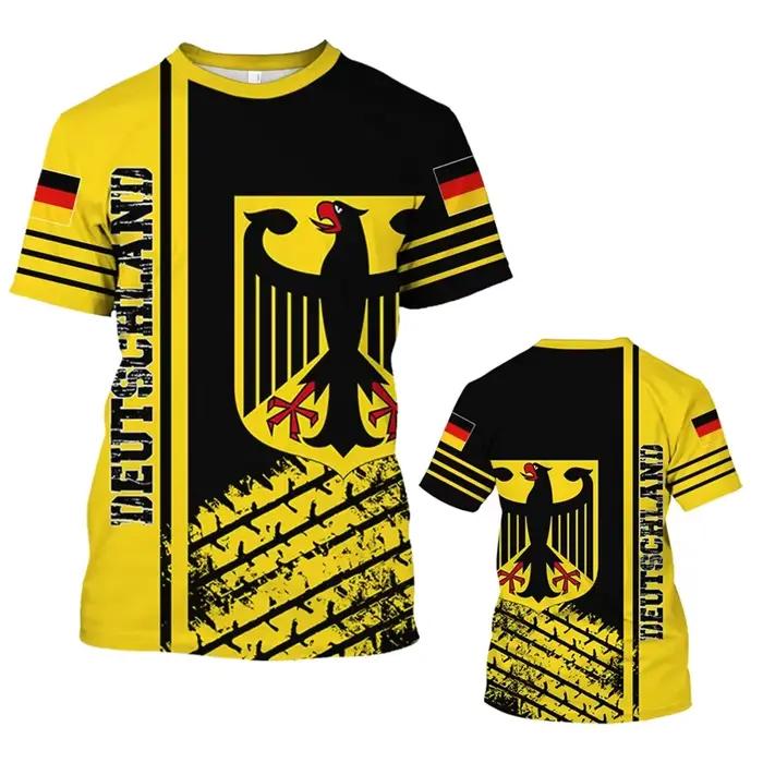 Allemagne t-shirt pour hommes emblème national allemand impression T-shirts Ropa Hombre été col rond à manches courtes