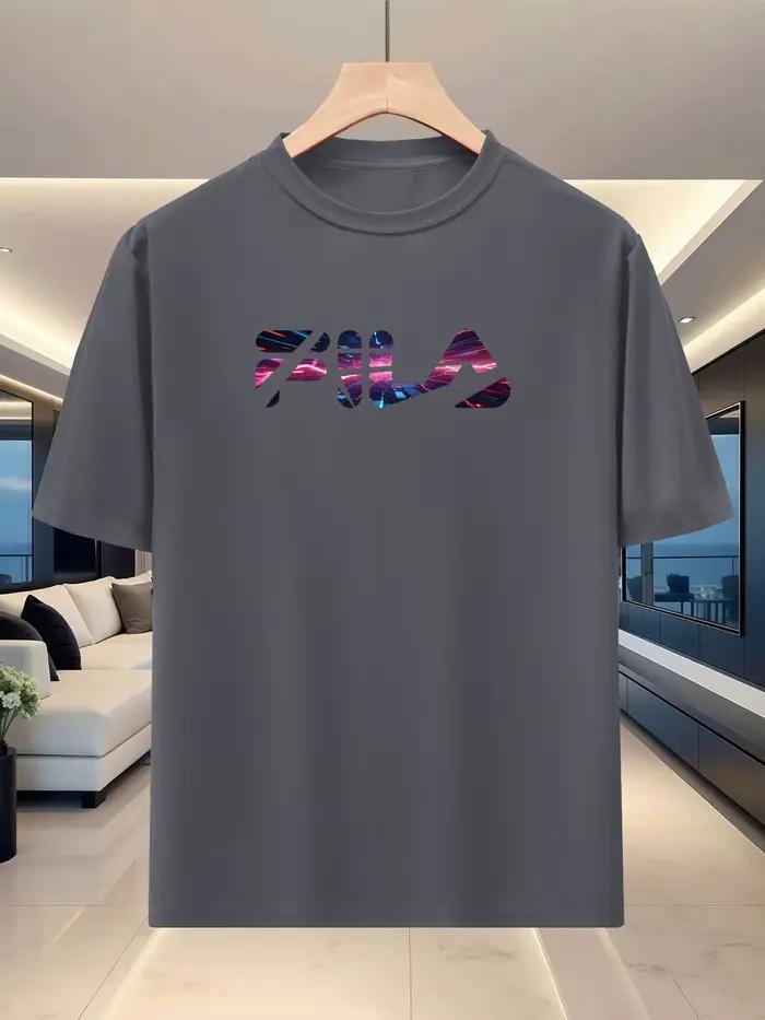 Nouveau T-shirt de course pour homme - Haut léger printemps/été - Imprimé lettres stylées