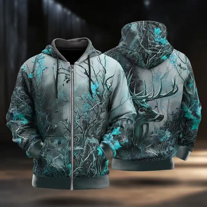 Sweat à capuche camouflage pour homme