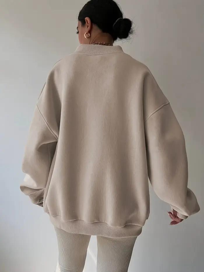 Sweat-shirt confortable de couleur unie pour femmes