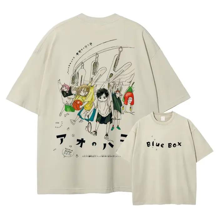 T-shirt Bandai B-Blue Box Vintage Lavé Ao no Hako T-shirts Oversize Chouno Hina Manches Courtes Kano Chinatsu Hauts Tees Homme
