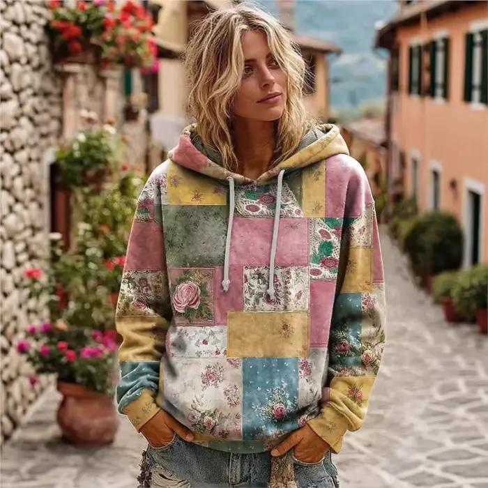 Vêtements d'hiver pour femme mode sweat à capuche imprimé femmes Abbigliamento Donna automne hiver polyvalent nouveauté pull Moletom