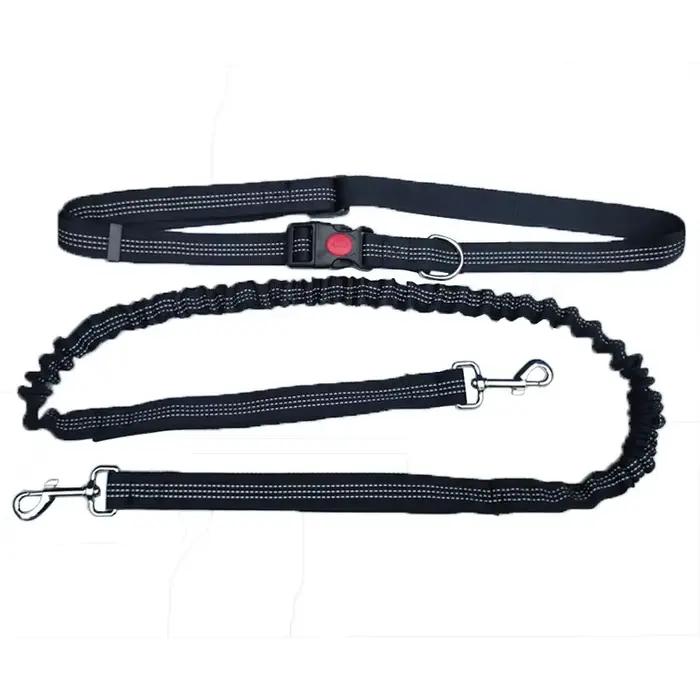 Laisse de chien mains libres pour animaux de compagnie marche course Jogging laisse de chien réglable ceinture de taille sangle de poitrine corde de Traction accessoires pour chiens