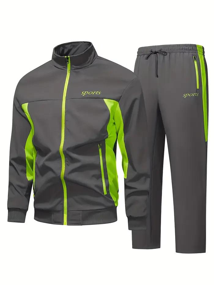 Costume pour hommes deux pièces survêtement printemps et automne veste à capuche de sport +