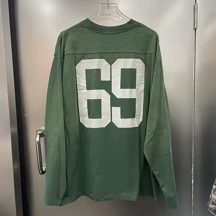 T-shirt Homme Oversize 100% Coton à Manches Longues