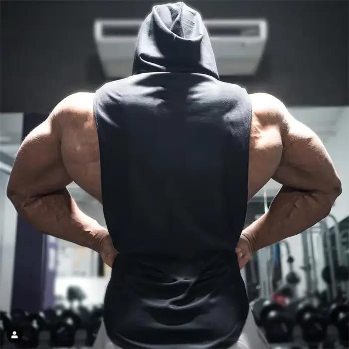 Muscleguys Liftwear – gilets de course en coton sans manches avec capuche