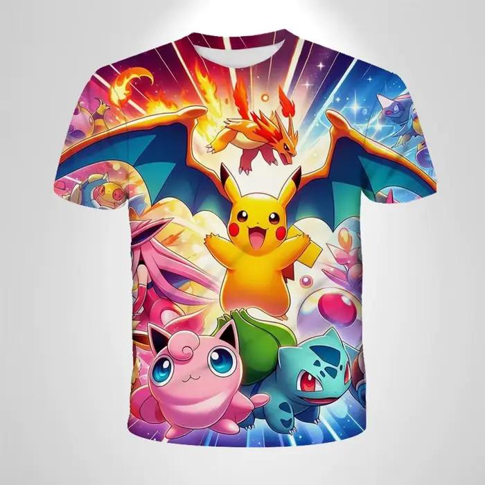 T-shirt Pokémon 3D Cartoon Pikachu