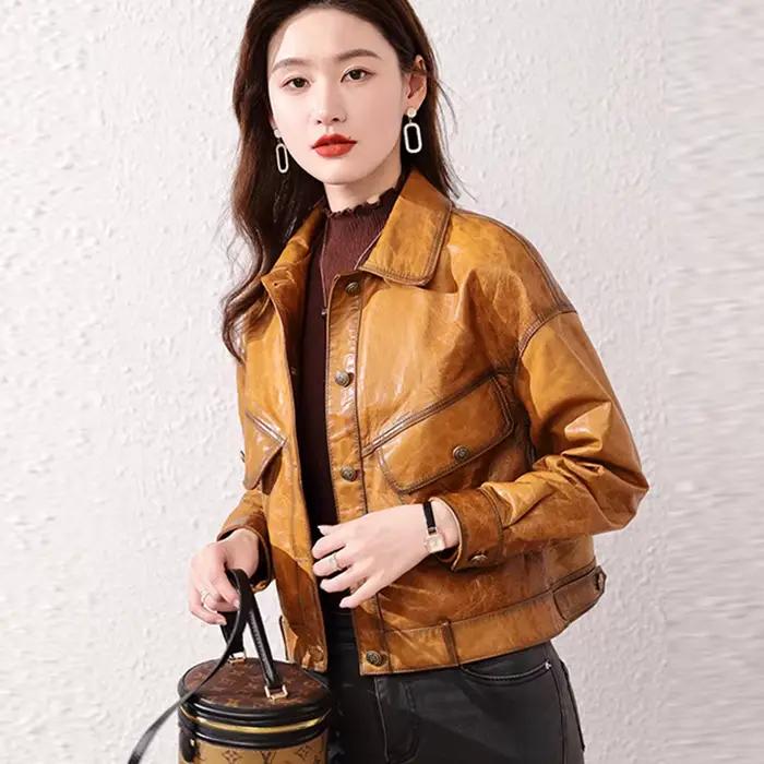 Manteau en peau de mouton pour femme