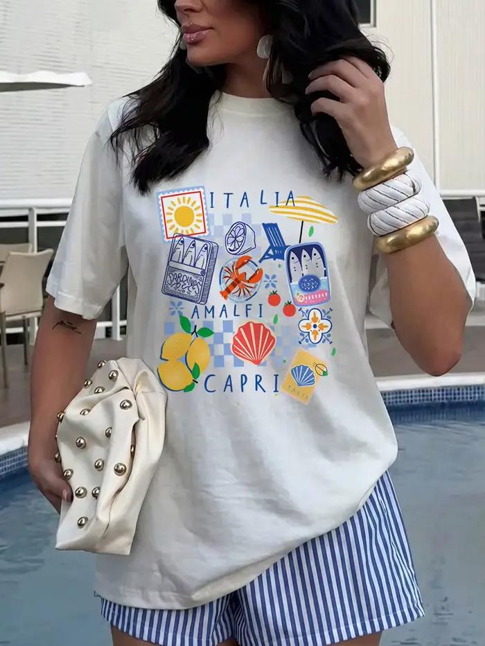 Nouveau T-shirt d'été blanc décontracté pour femme à manches courtes