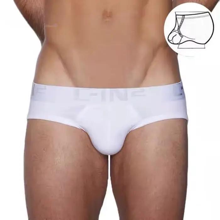 Caleçons en coton pour hommes taille basse avec anneau de suspension poche U convexe sous-vetement rehaussant la taille confortable pour le sport et les occasions spéciales
