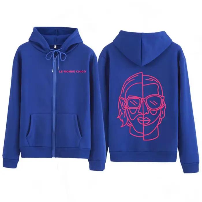 Le Monde Chico sweat à capuche zippé rappeur français PNL Album graphique fermeture éclair sweats