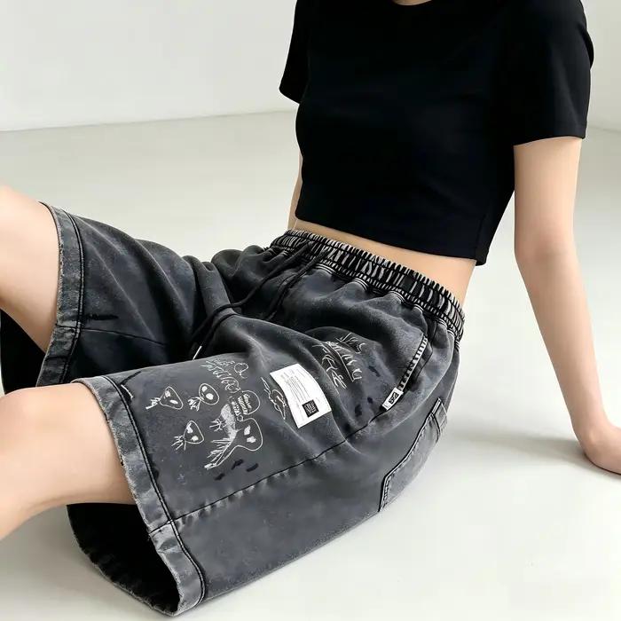 Shorts de survêtement vintage délavés et usés