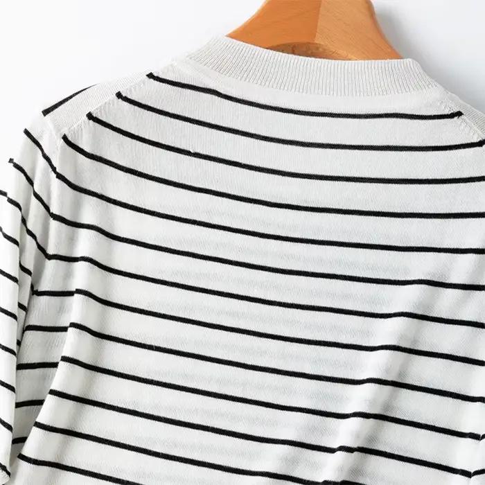 T-shirt en tricot à col rond pour femme