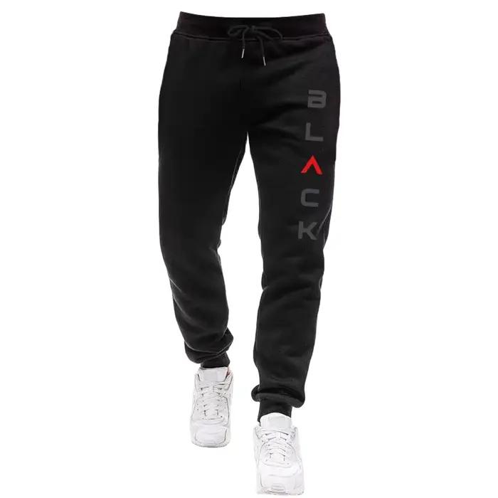 Ensemble de survêtement homme imprimé lettres noires : T-shirt + Pantalon – Tenue de sport décontractée urbaine