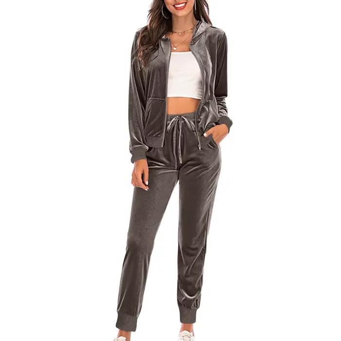 2024 automne velours survêtement femmes 2 pièces sweat pantalons