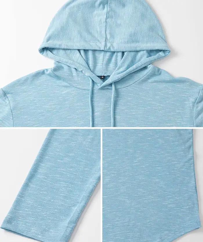 Sweat à capuche athlétique léger pour hommes à manches longues entraînement Sport chemise