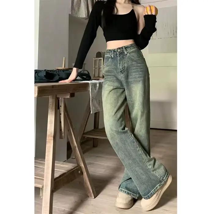 Jean Vintage à Jambes Larges pour Femme