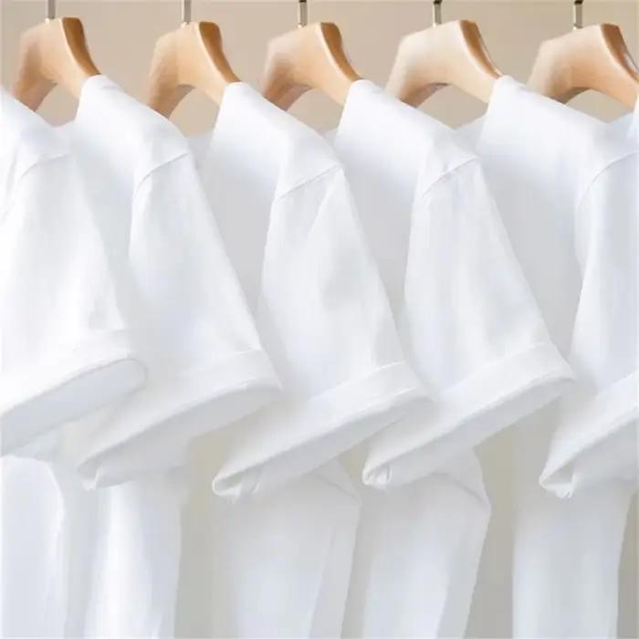 T-shirt blanc robuste en pur coton