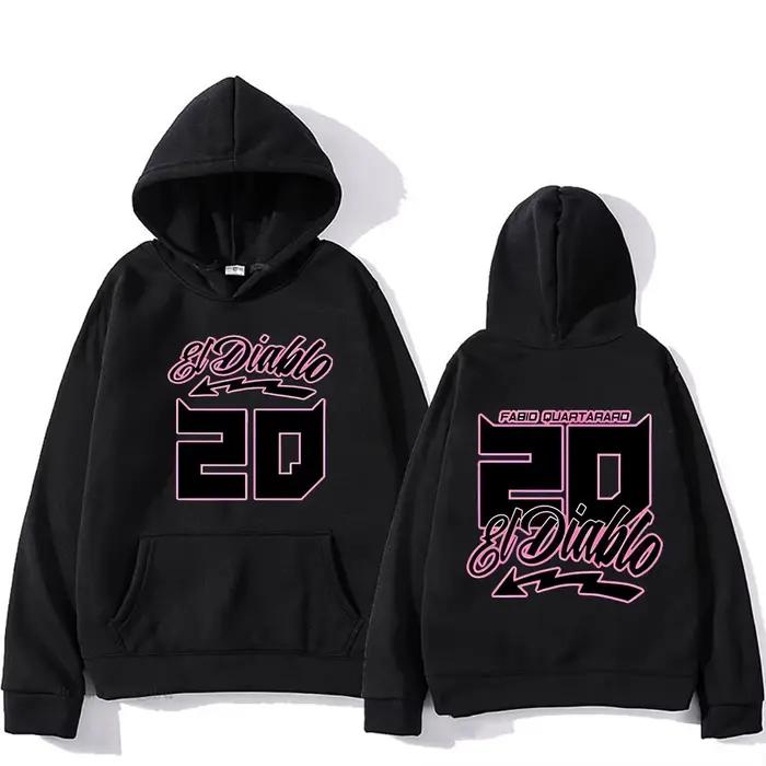Fabio Quartararo nouveau à capuche imprimé hommes femmes hip hop streetwear polaire à manches longues vintage chandails automne pulls décontractés