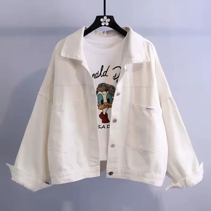 Veste en jean blanche pour femme