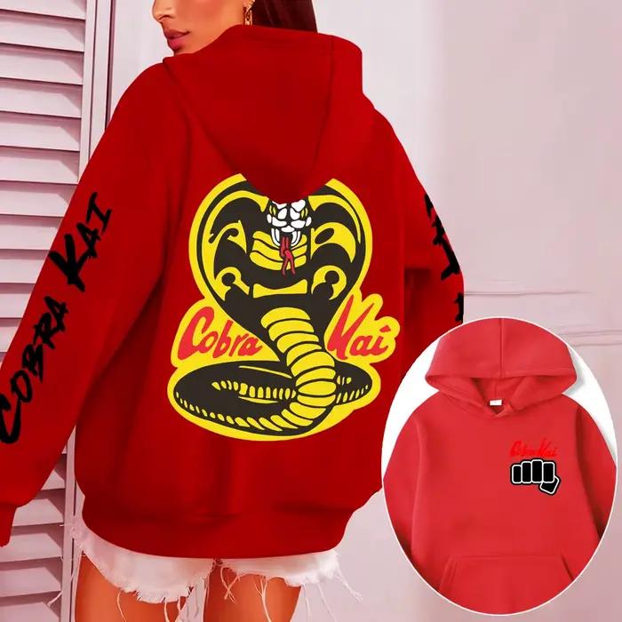 Sweat-shirt à capuche Cobra Kai pour homme, pull décontracté pour femme, dessin animé, anime, nouvelle collection automne-hiver 2026, sweat-shirt oversize pour couple