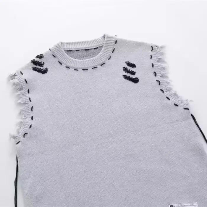 Gilet sans manches à col en V pour hommes
