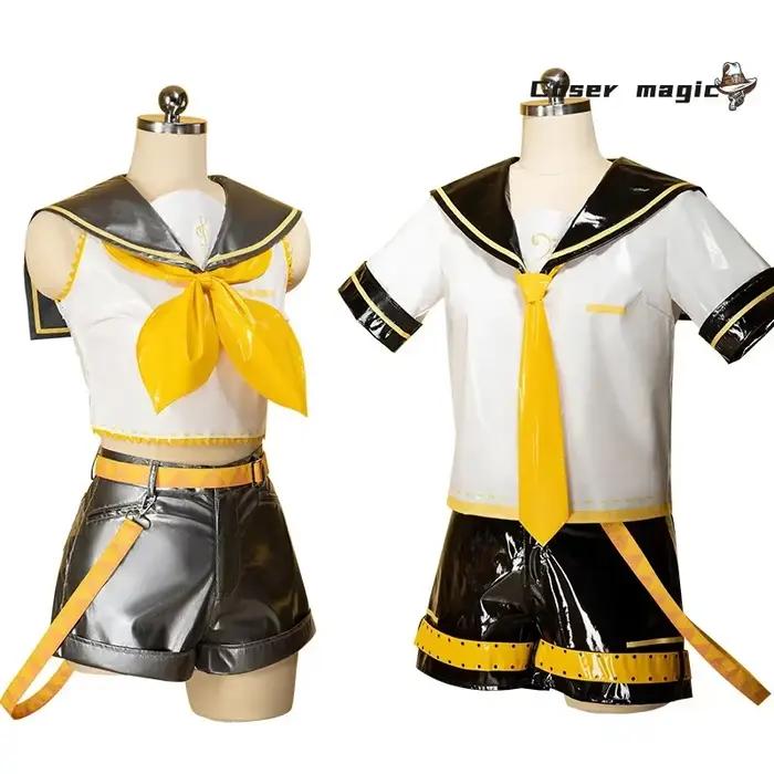 Costume de cosplay Kagamine Len/Kagamine Rin, uniforme JK, pour Halloween, carnaval, fête de Noël, vêtements de jeu de rôle