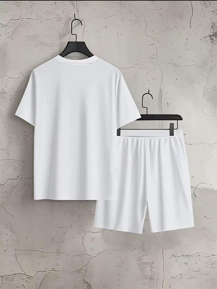 Ensemble T-shirt et short à col rond pour hommes