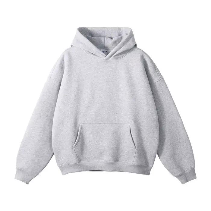 Sweat-shirt à capuche unisexe en molleton doublé, nouvelle collection automne-hiver, coupe épaules tombantes, couleur unie, style streetwear, manches longues