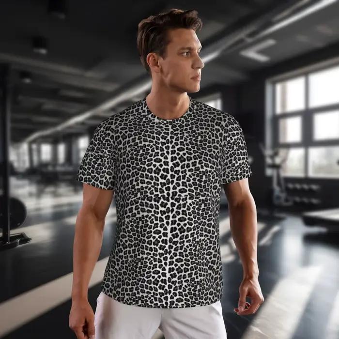 Cheetah imprimé T-Shirt homme neige léopard Streetwear t-shirts de gymnastique respirant plage à la mode Cool