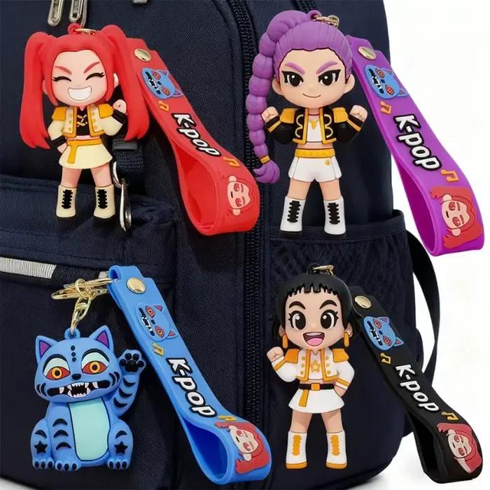 Porte-clés mignon K-Pop Demon Hunters, pendentif petit tigre, figurine PVC, thème anime, pour fans, cadeau pour sac à dos ou téléphone