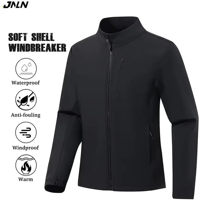 JNLN – veste imperméable pour hommes et femmes, pour le printemps et l'automne, randonnée, camping, escalade, col montant, coupe-vent, manteau en tissu élastique