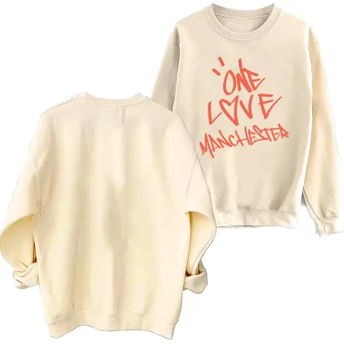 One Love Manchester Sweat à capuche à col rond Ariana Grande Concert Sweat-shirt surdimensionné pour hommes et femmes