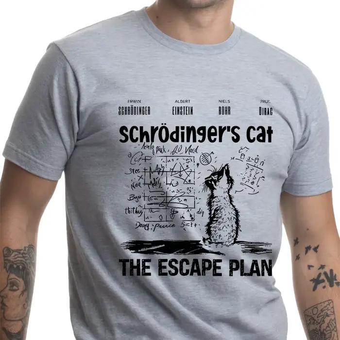 T-shirt pour hommes vêtements mode chat le Plan d'évasion Geeky imprimé t-shirts Harajuku à manches courtes