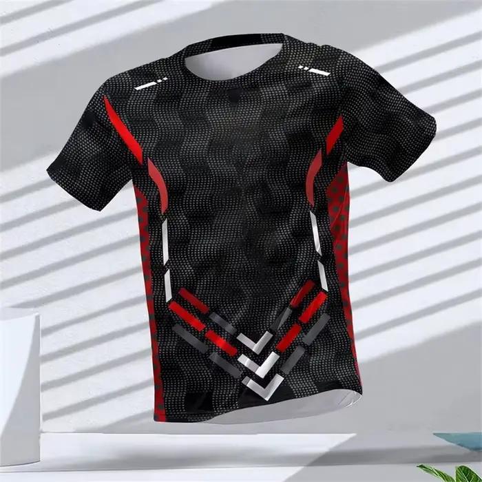 Mode course sport T-shirts pour hommes été décontracté en plein air Fitness 3D imprimé