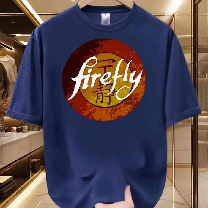 T-shirt imprimé Firefly pour hommes - Chemise à manches courtes à col rond avec motif